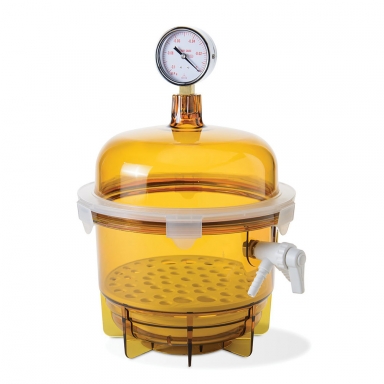 Bel-Art Lab Companion Round Cacuum Desiccator, 6L, UV Amber 42400-2041